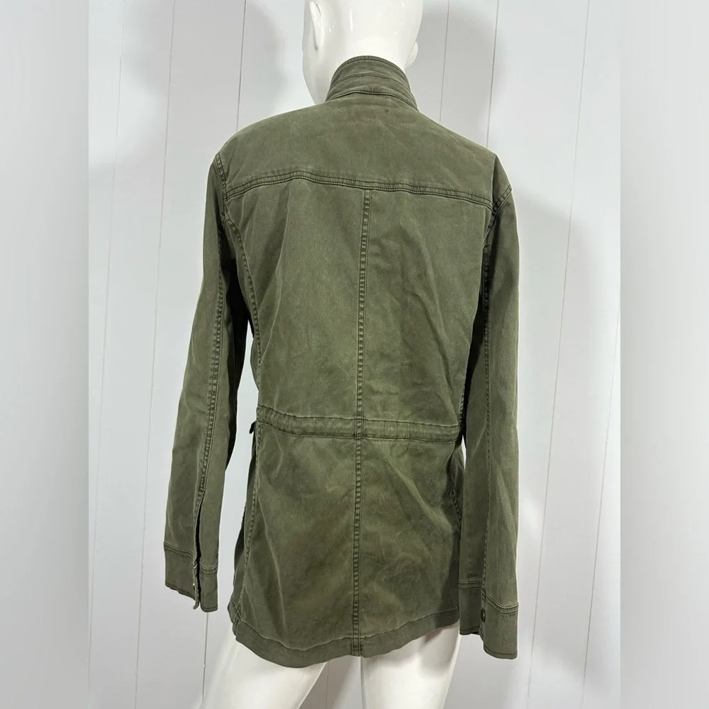 Lucky Brand Military Jacket M Cinched Waist Utility Army Olive Green Zip - Picture 6 of 13